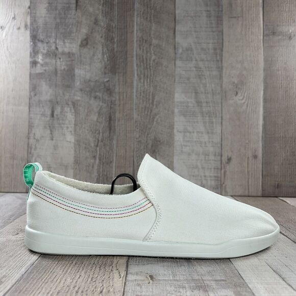 Vionic Beach Marshall Womens 7.5 Canvas Slip On Sneaker Flats Casual Shoes White - Picture 8 of 14